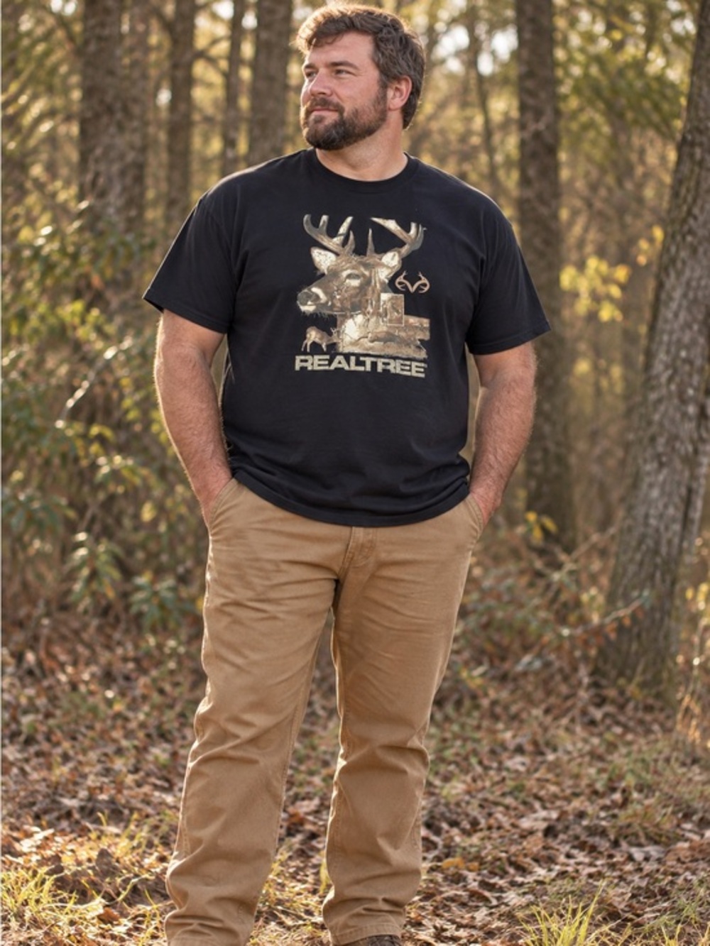Like new Realtree by Buckhorn River Men’s XL Black Deer Hunting Graphic T Shirt